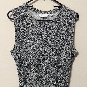 Women's Encore by Idina Menzel Sleeveless Dress Blue Floral Print Size L